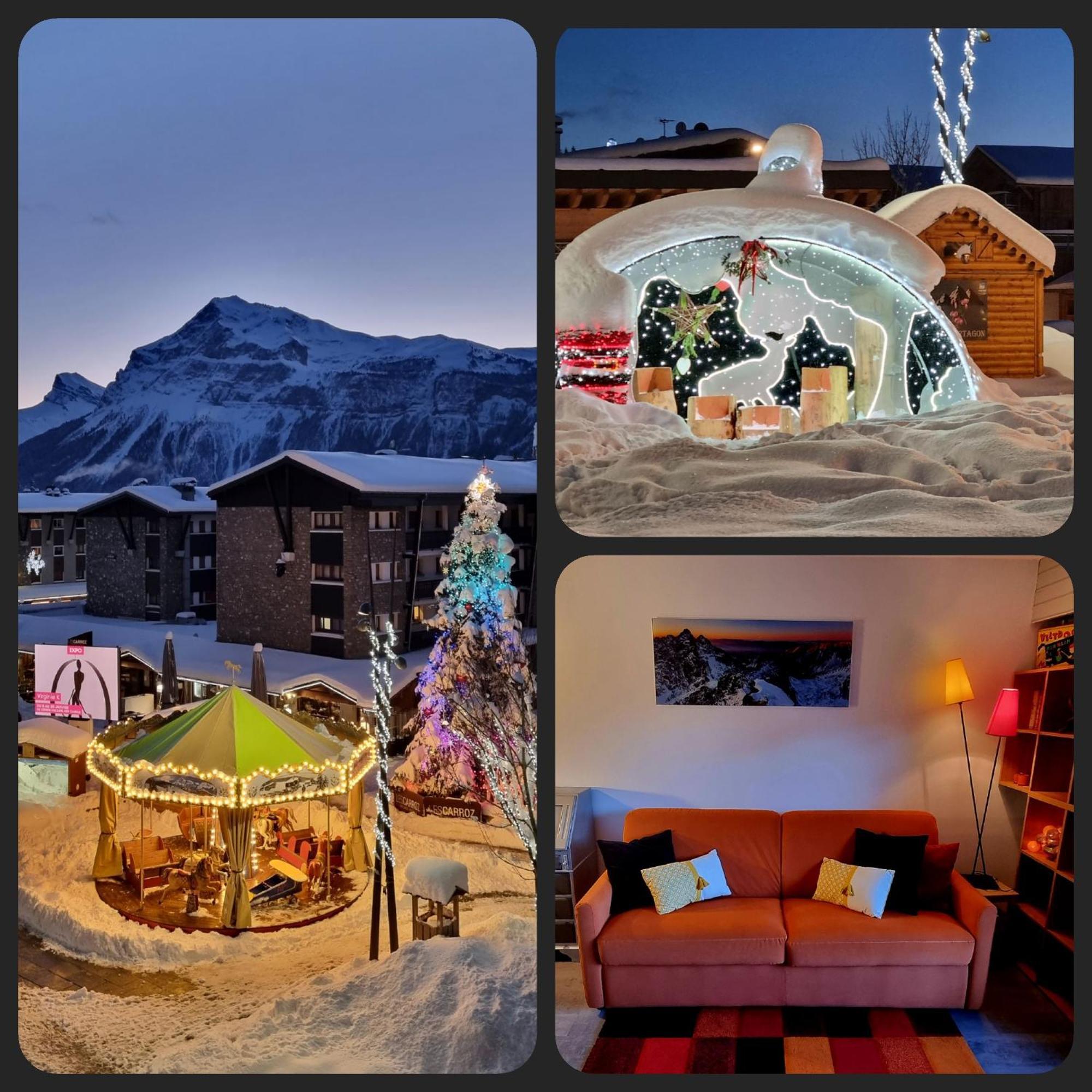 Vintage Chic -Central, Wifi, Mountain View Les Carroz d'Araches Luaran gambar